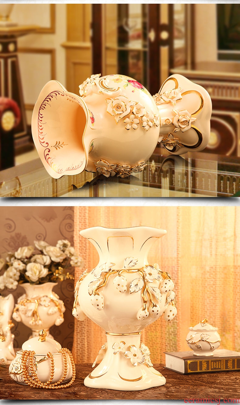 Creative designers vase furnishing articles large ceramic flower arranging device north European style living room home soft decoration light key-2 luxury - 523162568794