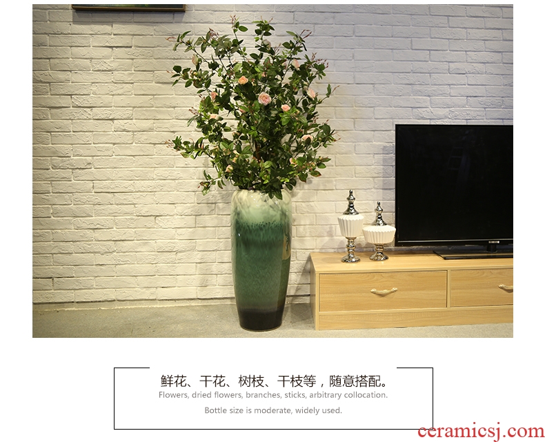 Jingdezhen blue and white ceramics vase of large hotel opening Chinese flower arranging sitting room adornment office furnishing articles - 579172110912