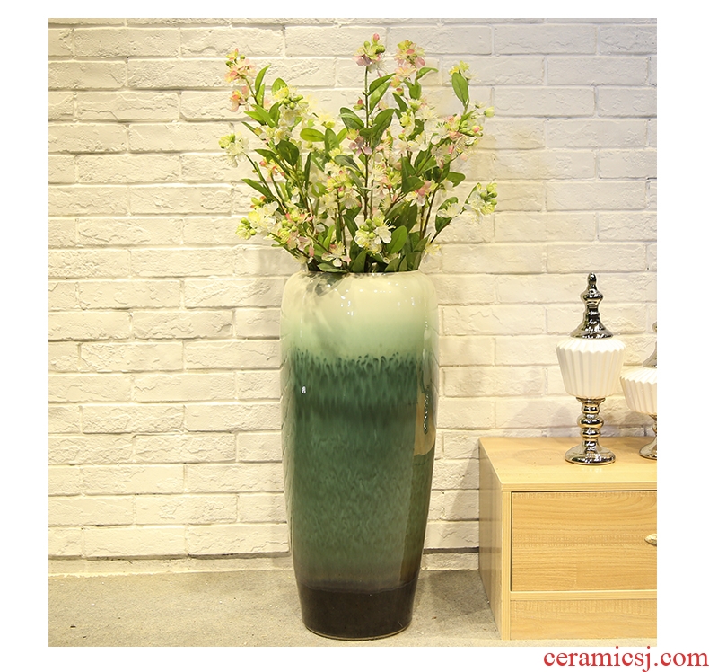 Jingdezhen blue and white ceramics vase of large hotel opening Chinese flower arranging sitting room adornment office furnishing articles - 579172110912