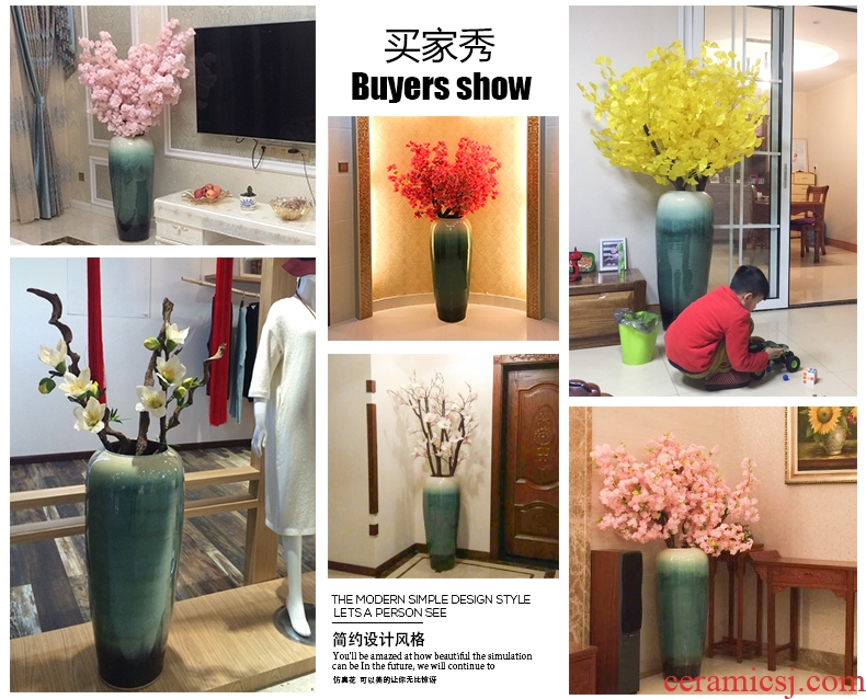 Jingdezhen blue and white ceramics vase of large hotel opening Chinese flower arranging sitting room adornment office furnishing articles - 579172110912