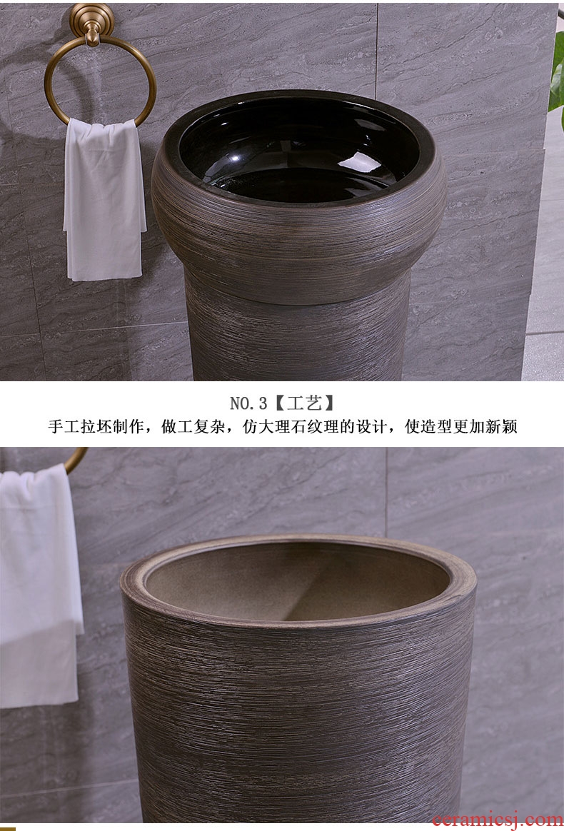 Ceramic basin of pillar type lavatory floor toilet pillar one - piece balcony column basin sinks