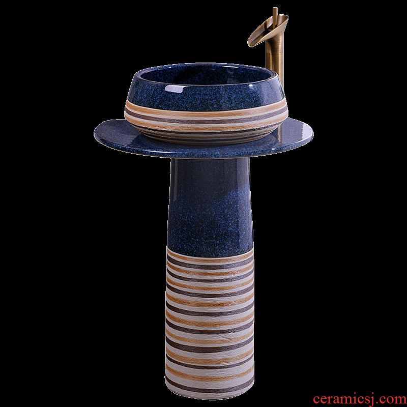 Ceramic column type lavatory one - piece floor balcony column basin home pillar lavabo toilet