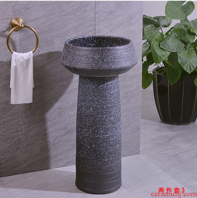 Jingdezhen ceramic art basin lavatory basin column restoring ancient ways suit two - piece three - piece suit