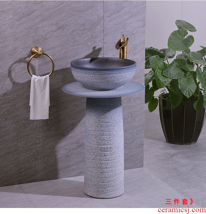 Basin of pillar type lavatory floor pillar integrated contracted art Basin ceramic toilet lavabo