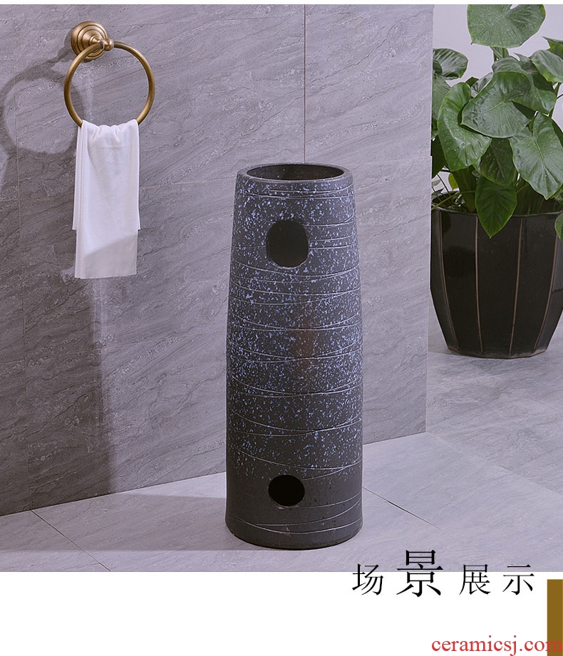 Jingdezhen ceramic art basin lavatory basin column restoring ancient ways suit two - piece three - piece suit