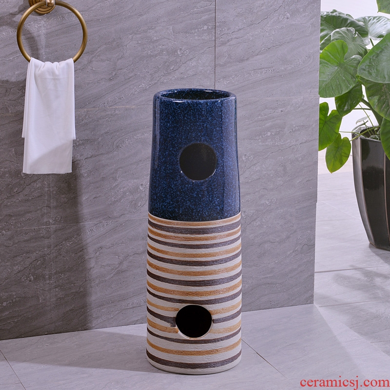 Ceramic column type lavatory one - piece floor balcony column basin home pillar lavabo toilet