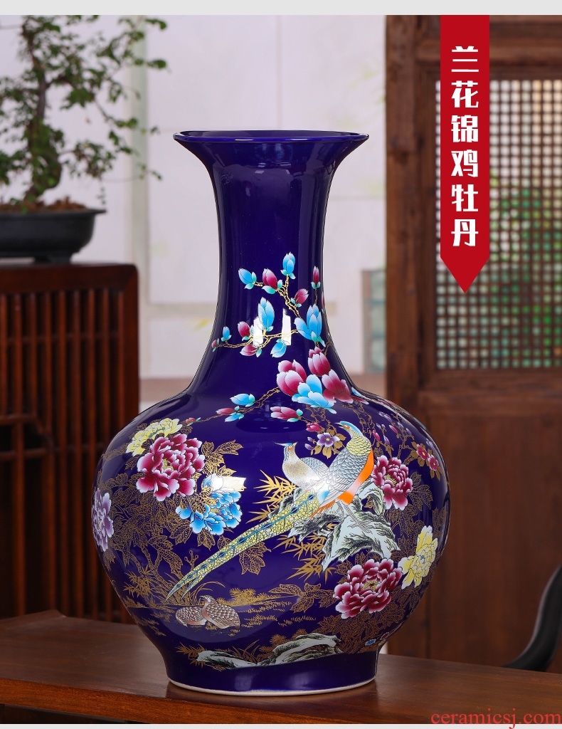 Jingdezhen ceramics manual hand - made bright future of large blue and white porcelain vase sitting room hotel decoration furnishing articles - 589706638790