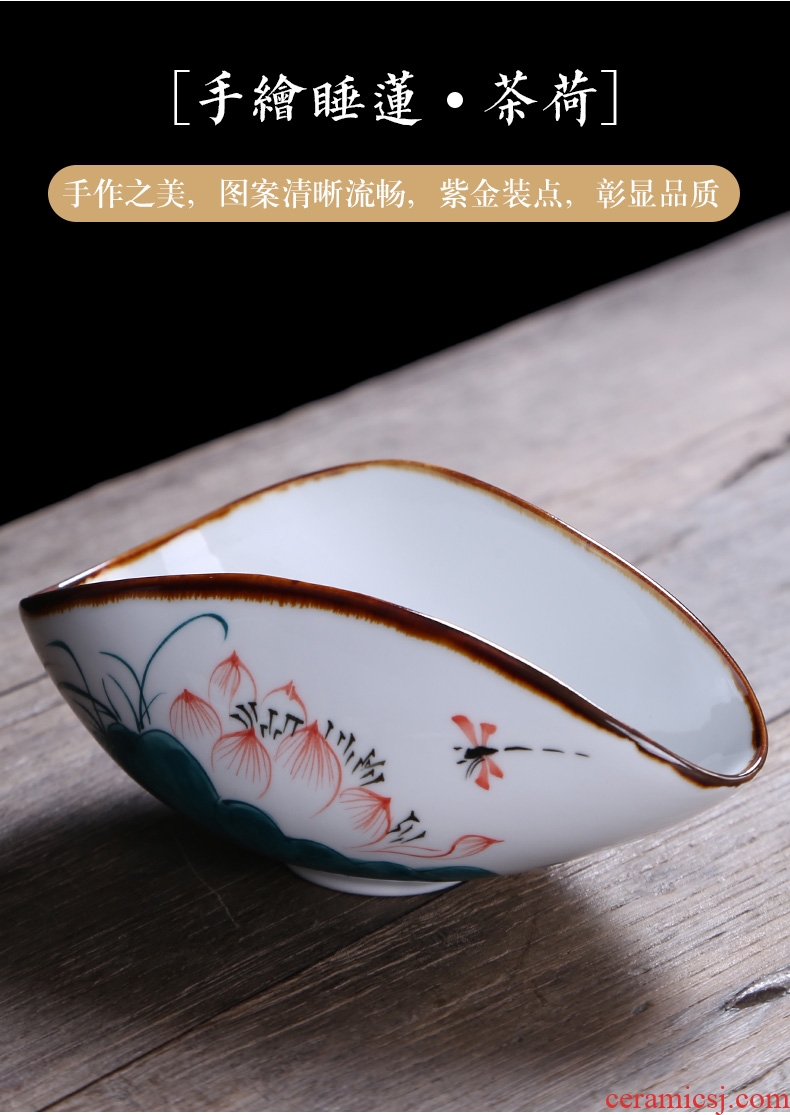 Auspicious industry kung fu tea accessories tea holder, ceramic enjoy tea tea box teaspoons tea is tea shovel spoon