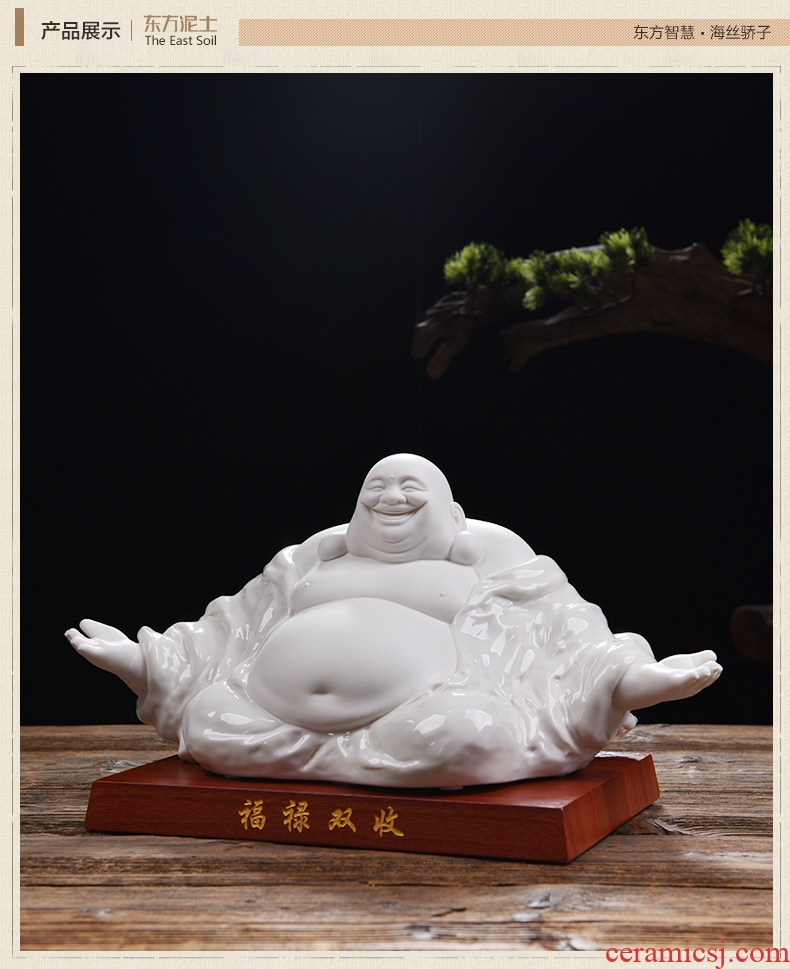 The east mud dehua white porcelain its art furnishing articles ceramic craft ornaments housewarming gift/double charge