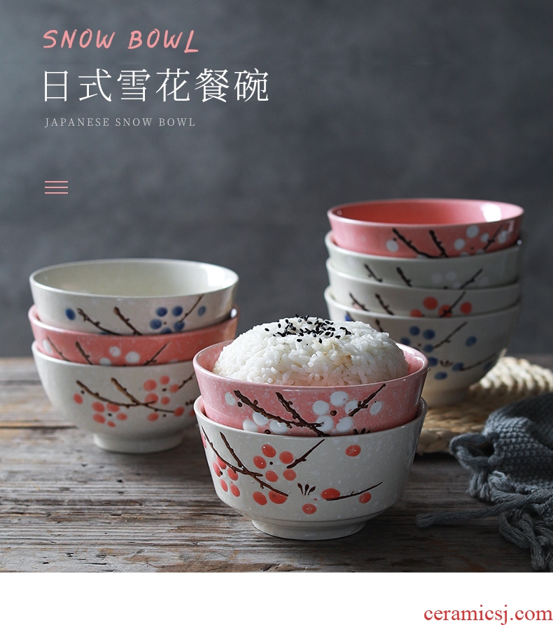 Eat your job suit jingdezhen ceramics cutlery Japanese - style express creativity network red bowl of 10 only 4.5 inches of household