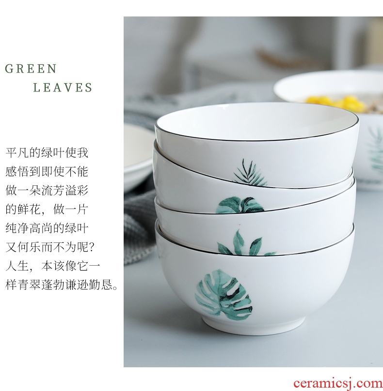 Jingdezhen ceramic bowl home eat soup bowl bowl bowl with a large surface Nordic contracted ipads China tableware rice bowls