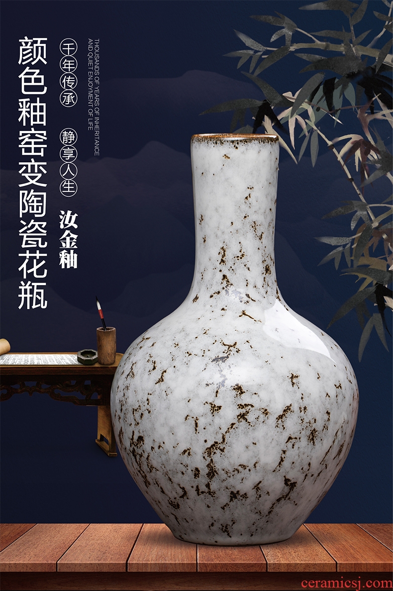 Jingdezhen ceramic vase furnishing articles sitting room variable RuJin glaze antique porcelain, Chinese ancient frame decoration decoration