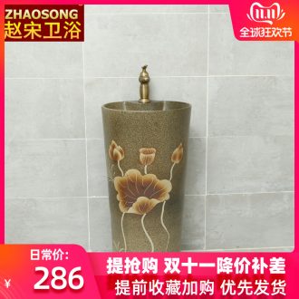 Pottery and porcelain of song dynasty one - piece pillar basin large home floor pillar lavabo lavatory is suing the toilet