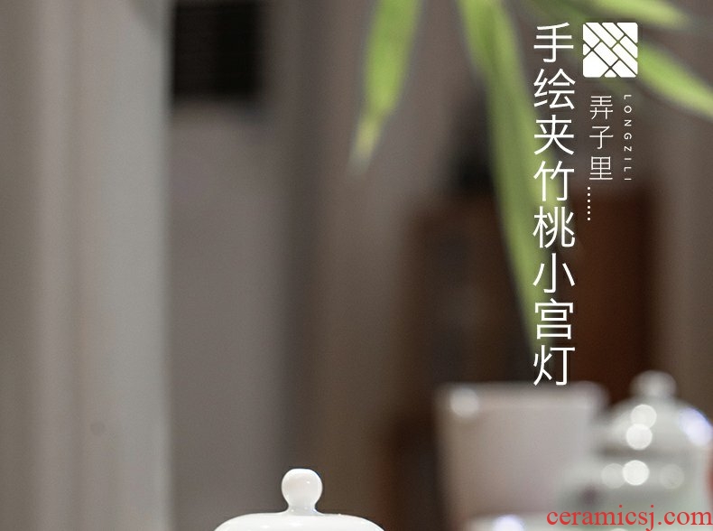 Continuous grain of jingdezhen kung fu tea pure manual household hand - made oleander not purple small palace the lantern single pot of the teapot