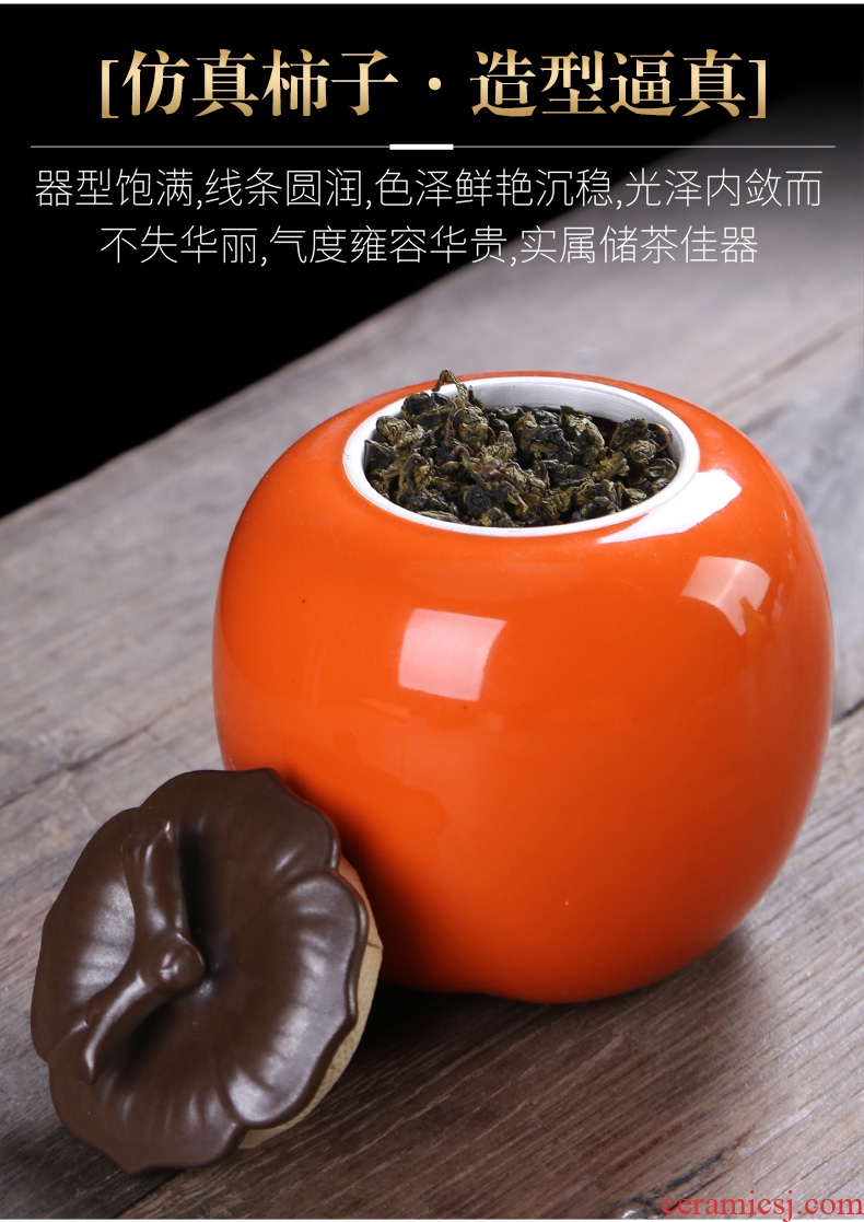 Auspicious industry persimmon creative caddy fixings household ceramics seal storage POTS small POTS logo gifts custom