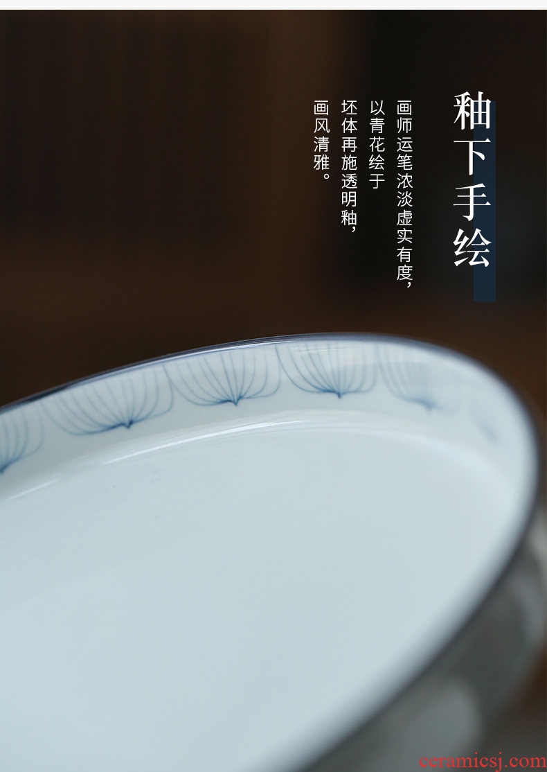 Ultimately responds to hand - made porcelain CiHu bearing a pot pad dry terms plate ceramic teapot dried fruit dish of tea tea bearing restoring ancient ways