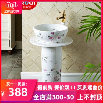 Ceramic floor pillar type lavatory small toilet lavabo balcony one basin, art basin of the post