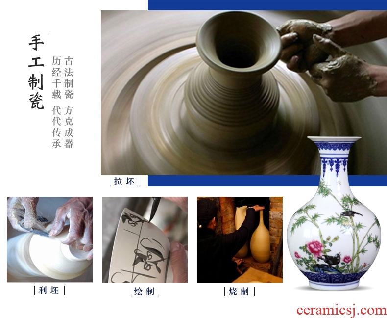 The Bucket color blue and white porcelain vase furnishing articles sitting room TV ark, small decorative arts and crafts flower arranging archaize jingdezhen ceramics