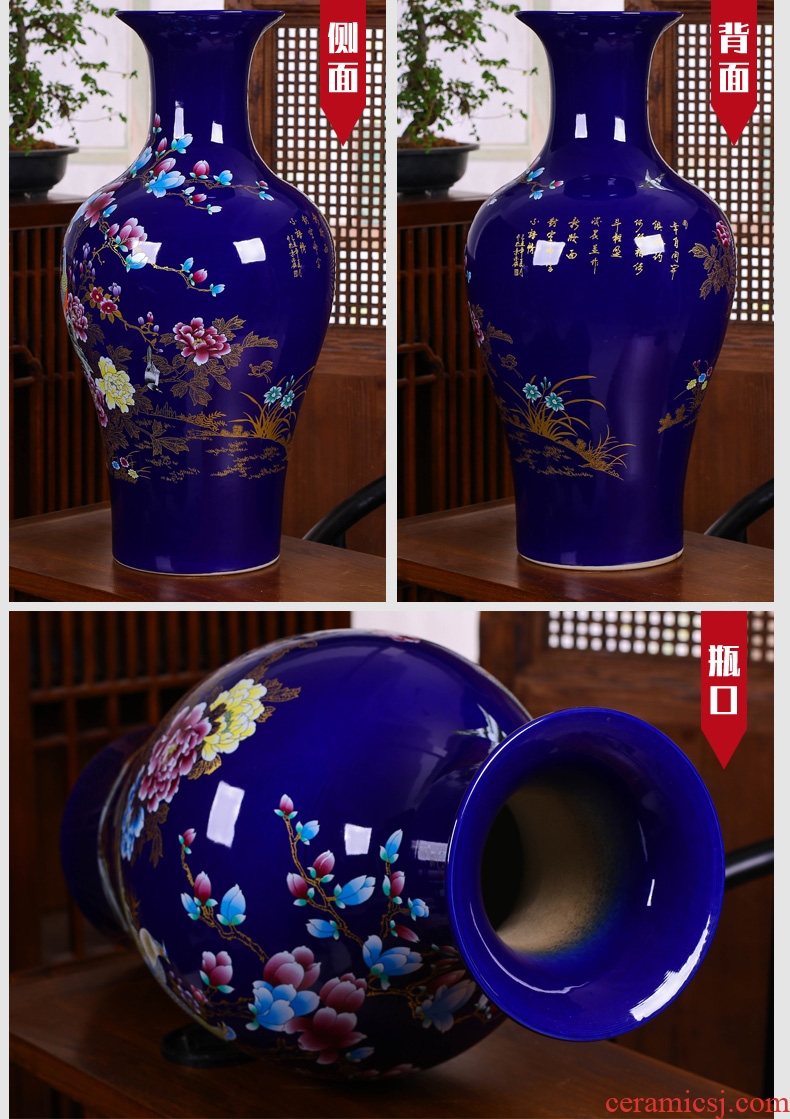 Jingdezhen ceramics manual hand - made bright future of large blue and white porcelain vase sitting room hotel decoration furnishing articles - 589706638790