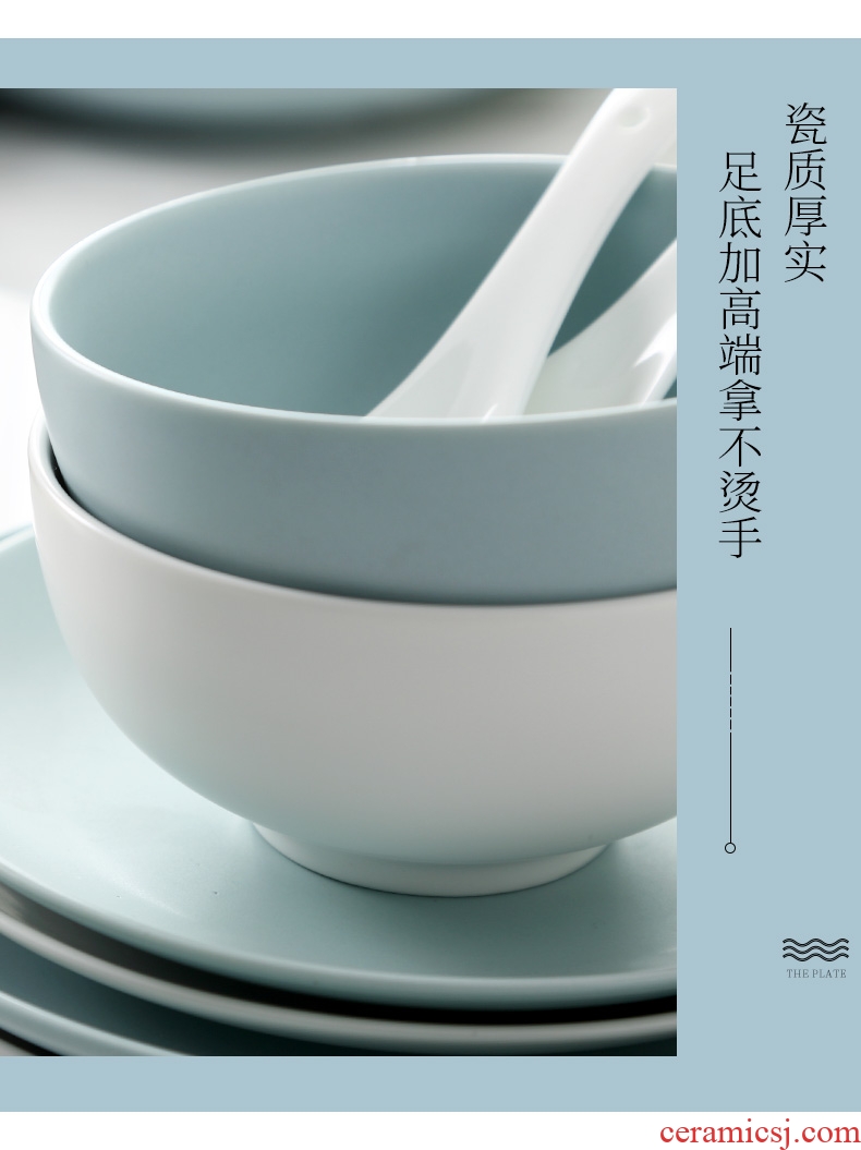 Jingdezhen ceramic bowl household tableware portfolio eating soup bowl creative Nordic eat noodles bowl of soup bowl of salad bowl