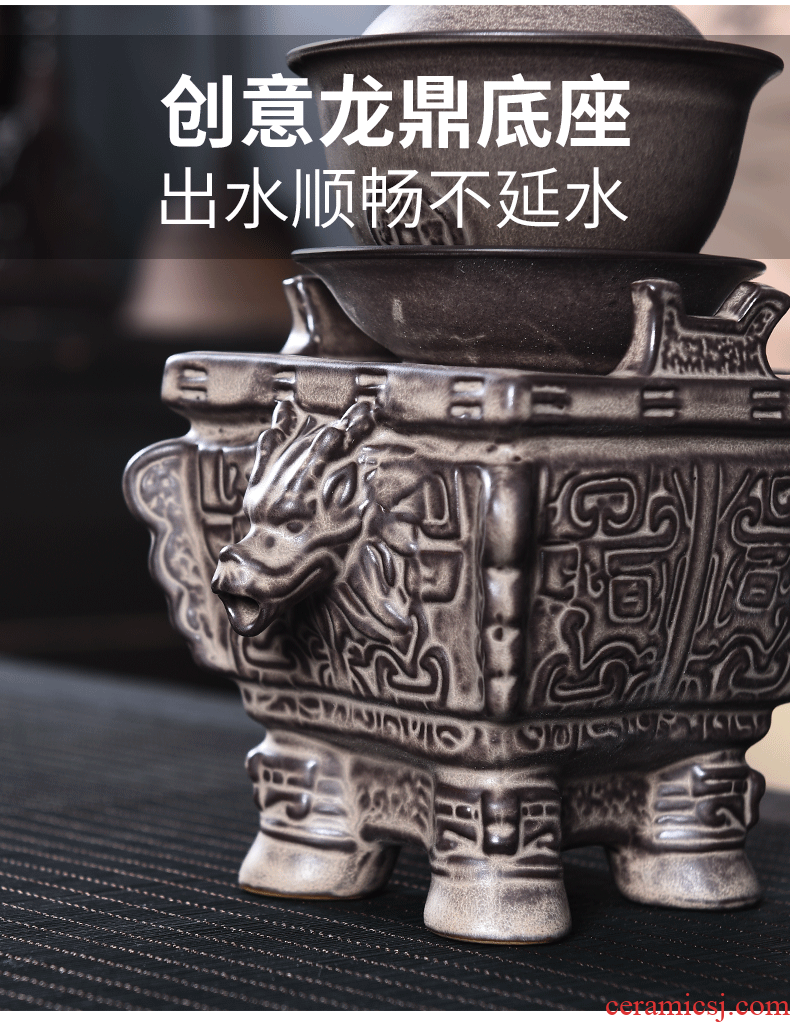 Bo yao home lazy semi - automatic prevent hot kung fu tea set creative contracted tea ware ceramic teapot teacup