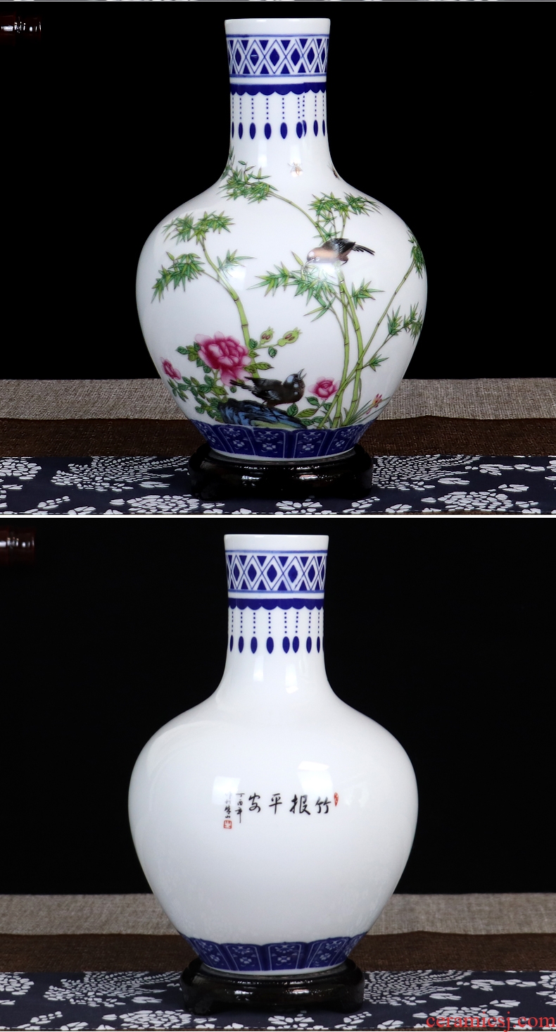 The Bucket color blue and white porcelain vase furnishing articles sitting room TV ark, small decorative arts and crafts flower arranging archaize jingdezhen ceramics