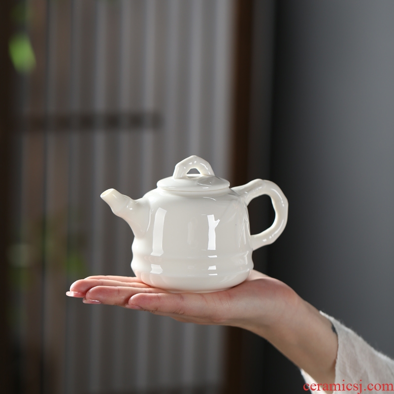 Are good source of dehua white porcelain jade porcelain teapot domestic ivory white bamboo kung fu tea set ceramic checking pot teapot