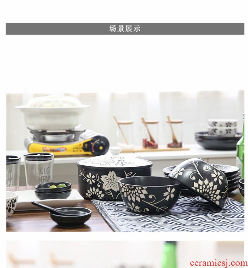 Continuous particle leaves dance match purchase 】 【 Japanese dishes dishes suit dishes Chinese domestic ceramic bowl plate
