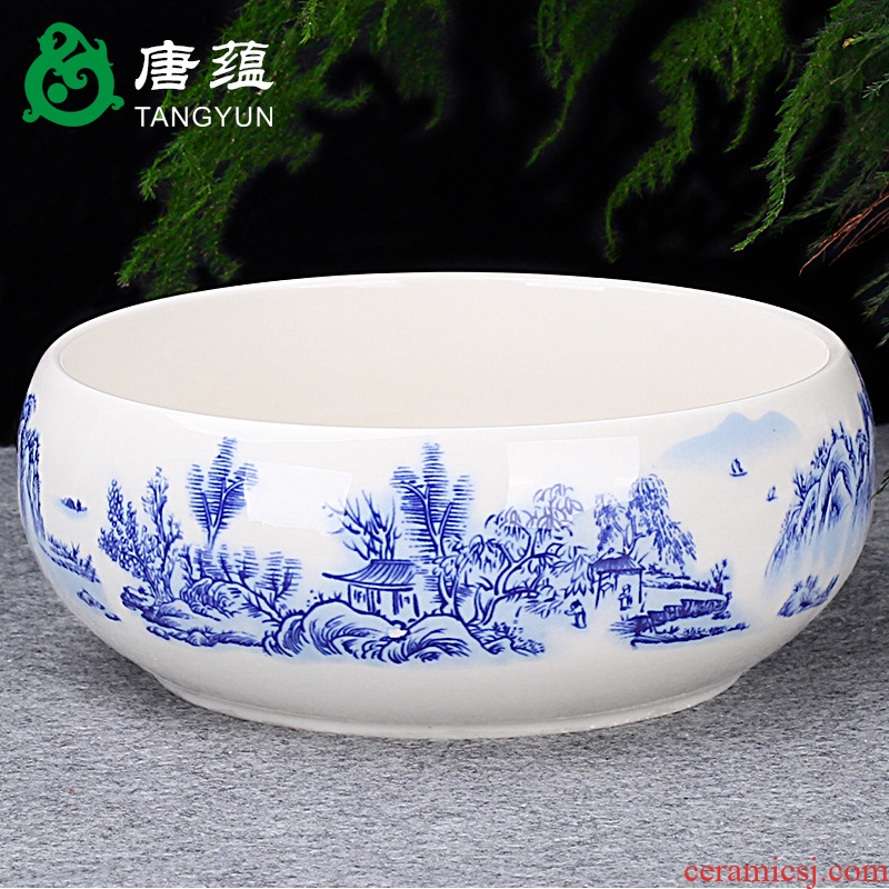 Tang aggregates kung fu tea tea tea to wash to the longquan celadon ceramics 6 gentleman spare parts cup water washing dishes washed writing brush washer