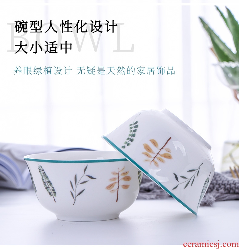 The dishes suit creative ipads bowls set contracted household jingdezhen ceramics tableware to eat bowl dish chopsticks combination