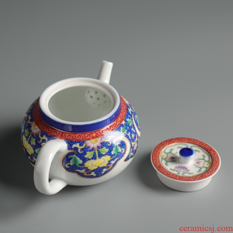 Is good source colored enamel teapot ceramic household kung fu tea tea tea, green tea tea, single pot of tea