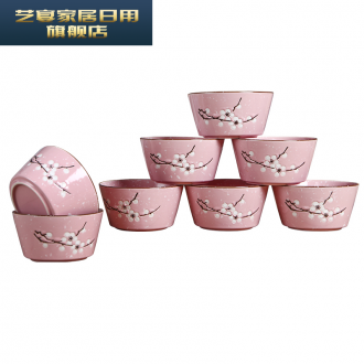 6 qxl8 installed 4.5 in Japanese household ceramics tableware suit creative rice bowls porringer rainbow such use microwaves