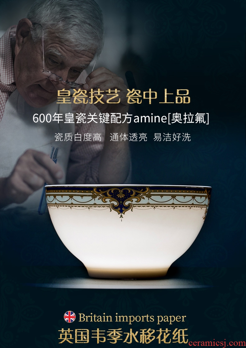 Blower, the dishes suit household European - style combination to use chopsticks creative up phnom penh dishes of jingdezhen ceramic tableware 6 people