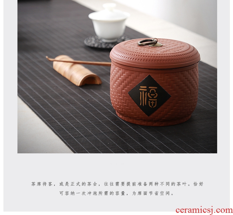 Hong bo acura celadon big yards tin can checking ceramic violet arenaceous caddy fixings large tea quality pu - erh tea seal pot