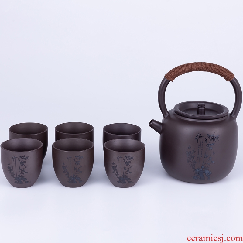 Blower, violet arenaceous water set suit household creative cold to hold to high temperature kettle hotel cool jingdezhen kung fu tea kettle