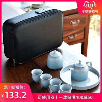 Hong bo the best portable bag tea set is suing suits for your up household contracted small Japanese ceramics kung fu tea set
