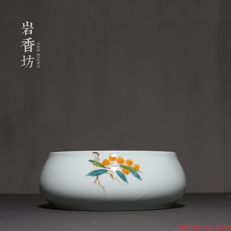 YanXiang fang hand - made loquat large tea wash to ceramic celadon teacup cup for wash wash tea accessories
