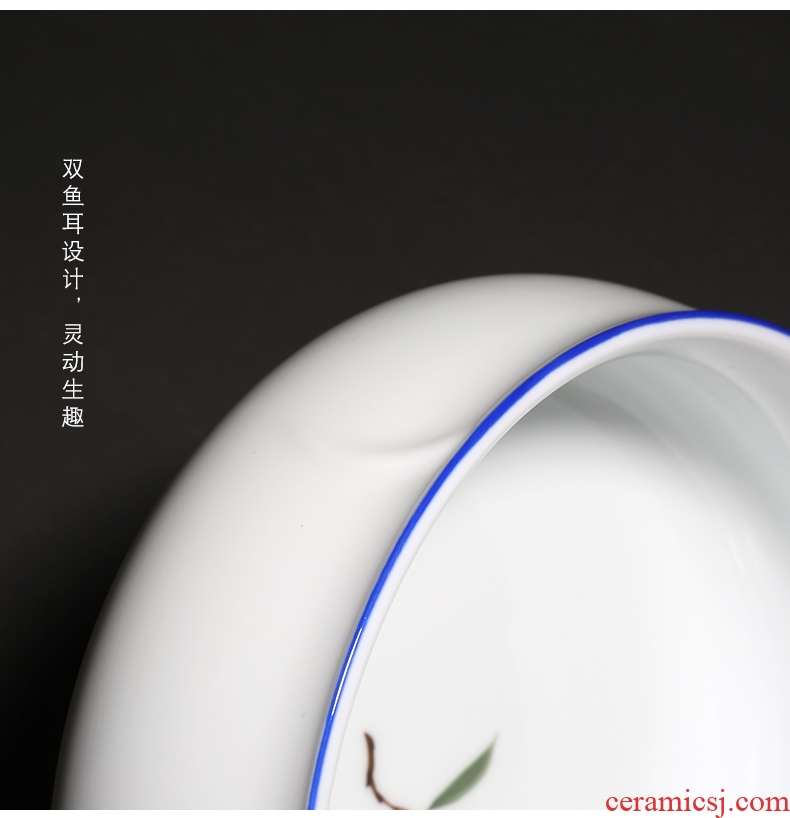YanXiang fang hand - made persimmon white porcelain tea wash to ceramic large cup for wash wash tea accessories