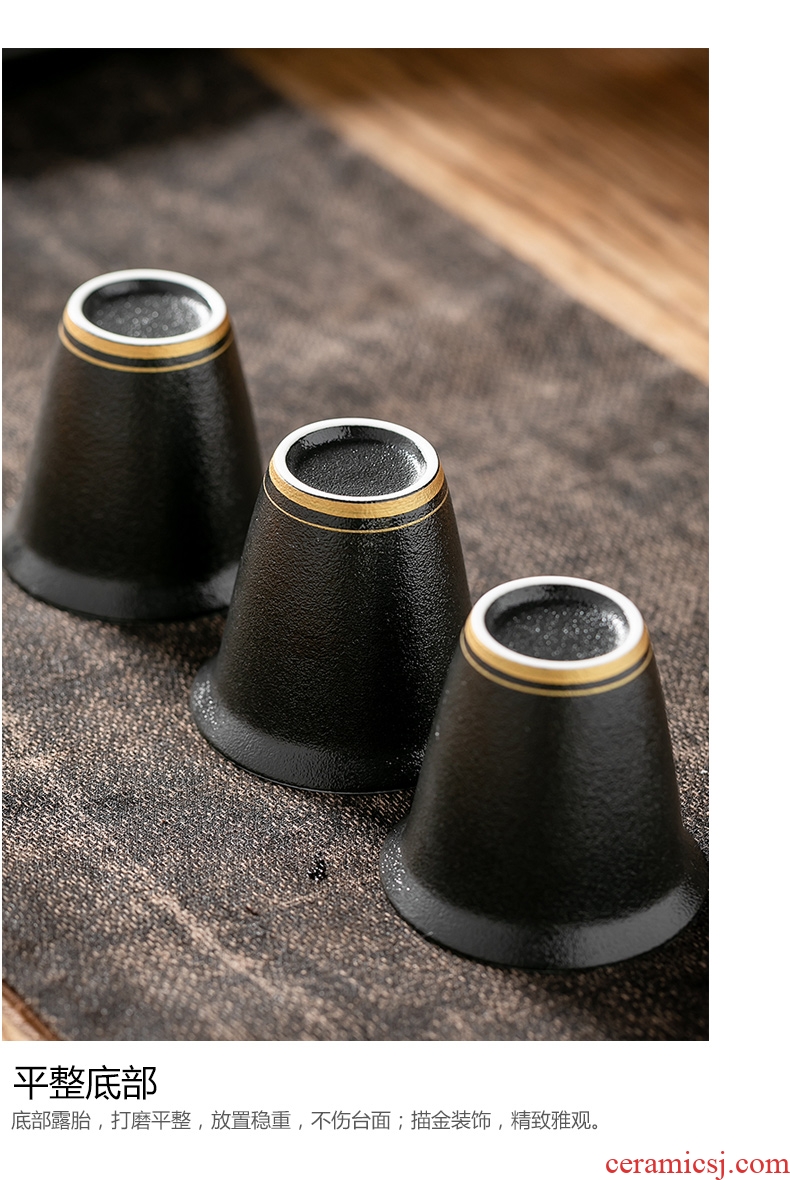 Creative ferro, double ceramic tea set household receive coarse ceramic tea set kung fu tea tureen tea cups