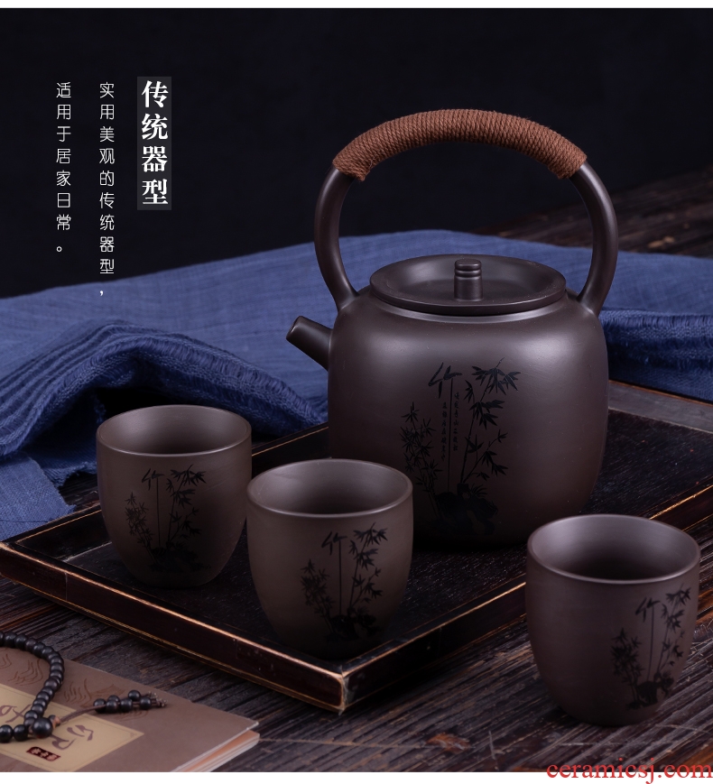 Blower, violet arenaceous water set suit household creative cold to hold to high temperature kettle hotel cool jingdezhen kung fu tea kettle