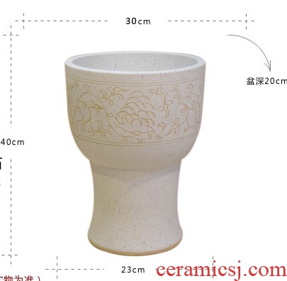 The Mop bucket of jingdezhen ceramic Mop pool pool sewage pool under 30 cm frosted lotus flower