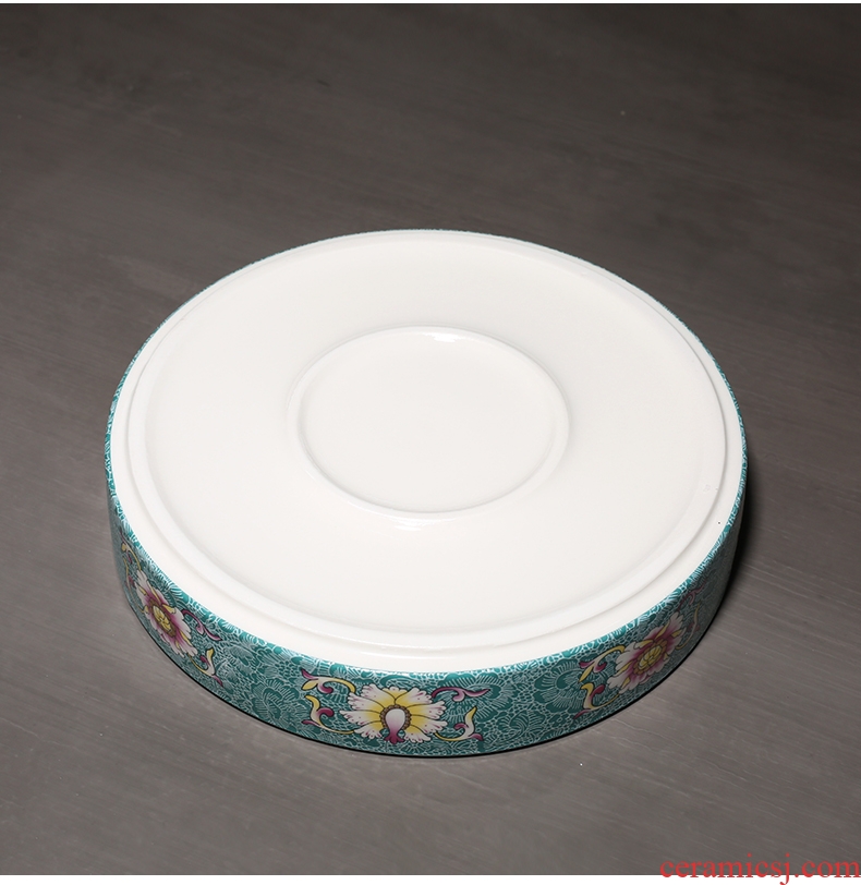 YanXiang fang blue - and - white porcelain enamel made caddy fixings puer tea cake box of laminated storage tank is moistureproof