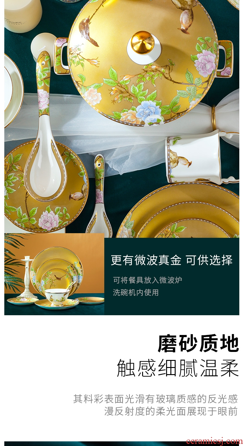 Blower, jingdezhen ceramic tableware suit light dishes to use Chinese wind high - end key-2 luxury ceramics dishes