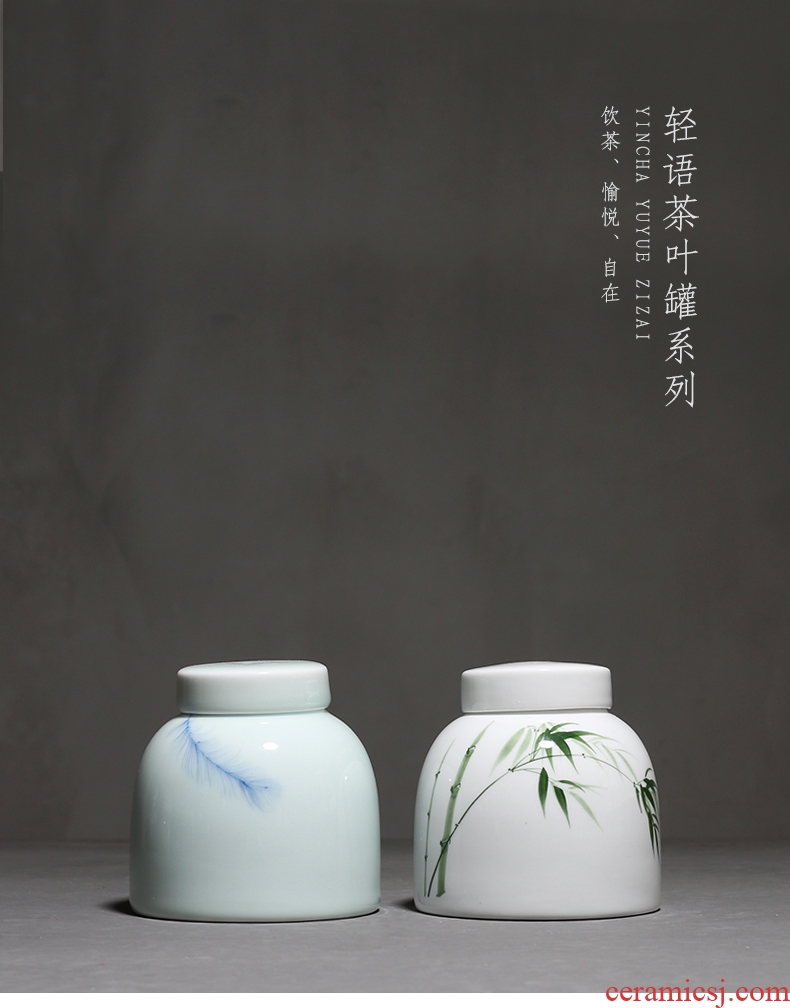YanXiang fang dehua white porcelain hand - made ceramic tea pot seal storage POTS bamboo moistureproof
