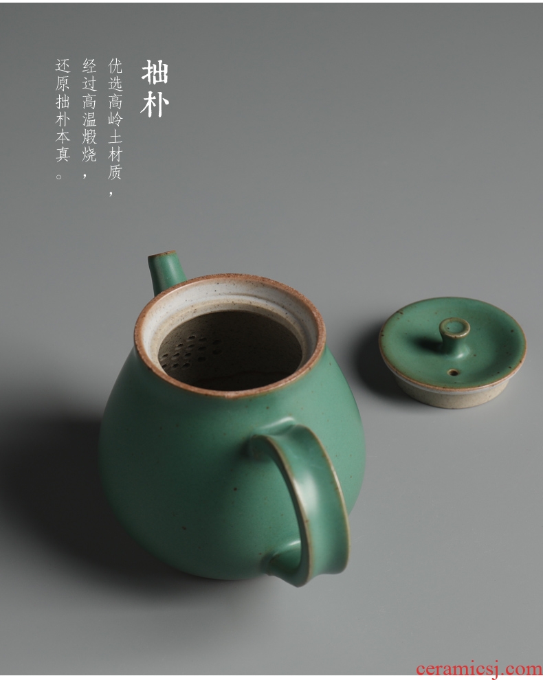 Restoring ancient ways is good source of coarse pottery teapot manual day type style up tea kungfu tea set ceramic pot of gift boxes