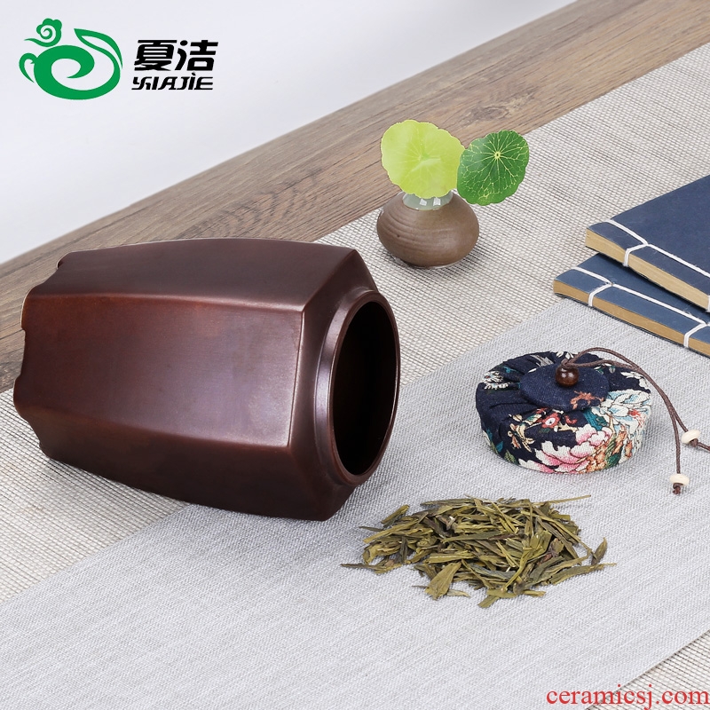 Four - walled yard ceramic creative caddy fixings firewood seal pot small tea boxes mini storage tank to customize LOGO