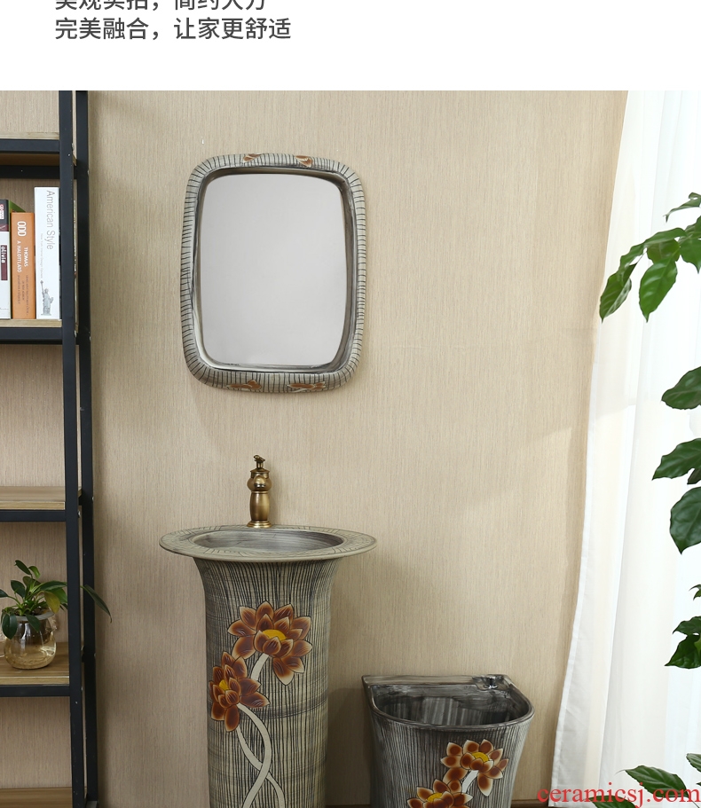 Ceramic sinks pillar lavabo floor toilet lavabo, one basin to is suing the column basin