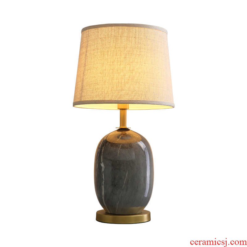 Hilton American desk lamp sitting room bedroom modern simple bedside lamp new retro ceramic study adornment lamps and lanterns