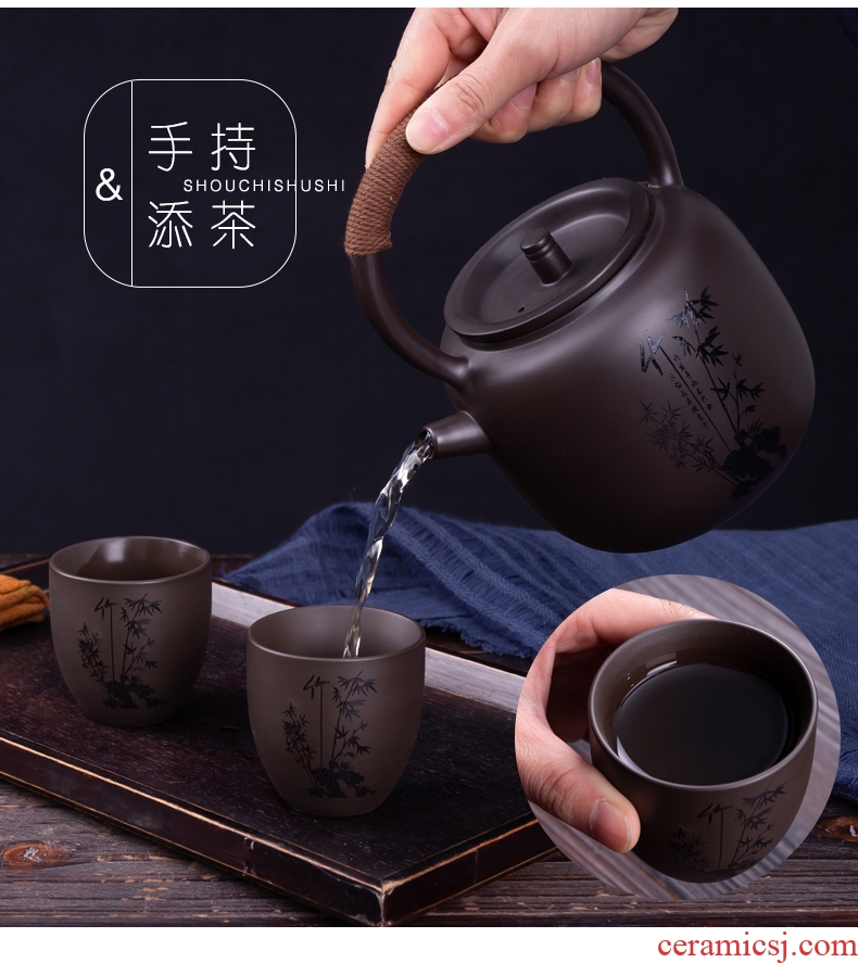 Blower, violet arenaceous water set suit household creative cold to hold to high temperature kettle hotel cool jingdezhen kung fu tea kettle