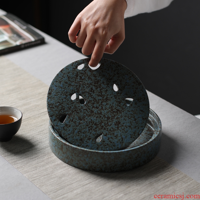 Restoring ancient ways is good source of coarse pottery tea tray ceramic tea pot on tea table storage simple plate of Japanese up dry mercifully tea